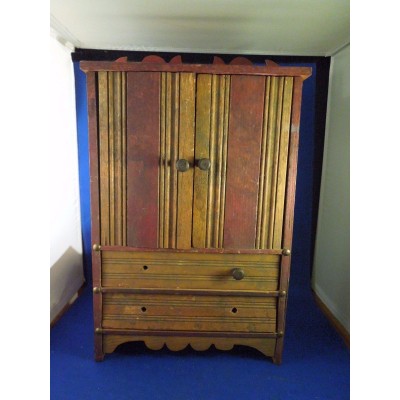 Vintage Miniature Small Shelf Cupboard with 2 Drawers   191891730422